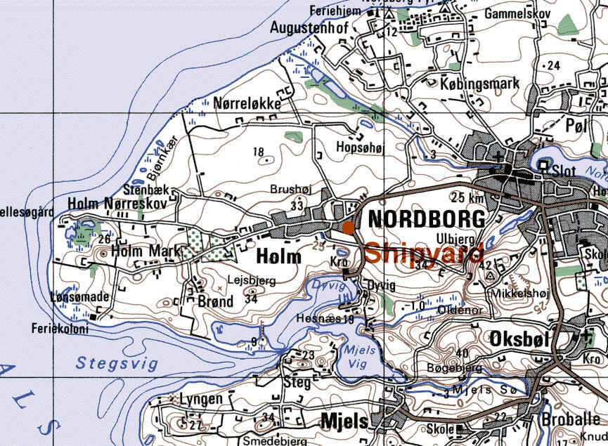 A map of Holm were the Shipyard are placed.